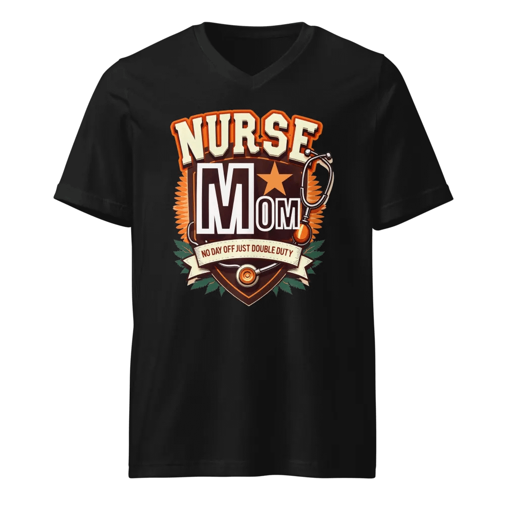Double Duty Nurse Mom V-Neck Tee product image (1)