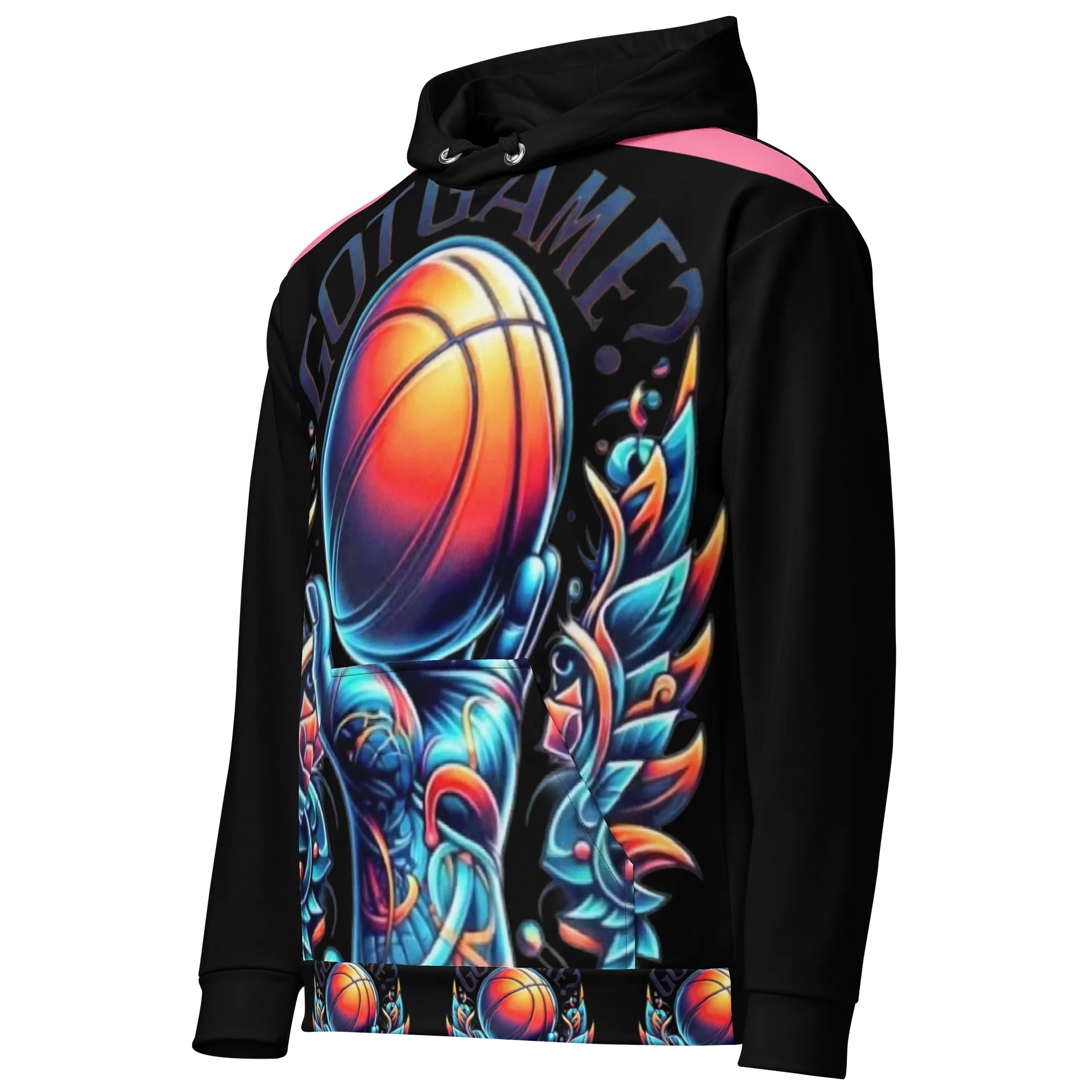 GOT GAME HOODIE PINK & BLACK product image (2)