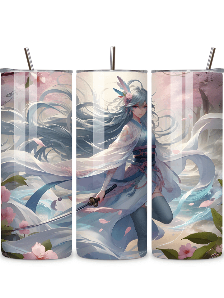 Elemental Anime Girl 20oz Skinny Tumblers with Metal Straws – Fire, Water, Earth, and Wind Designs – Double-Walled Insulated Stainless Steel Tumbler, Gift for Anime Fans and Nature Lovers (Wind) product image (1)