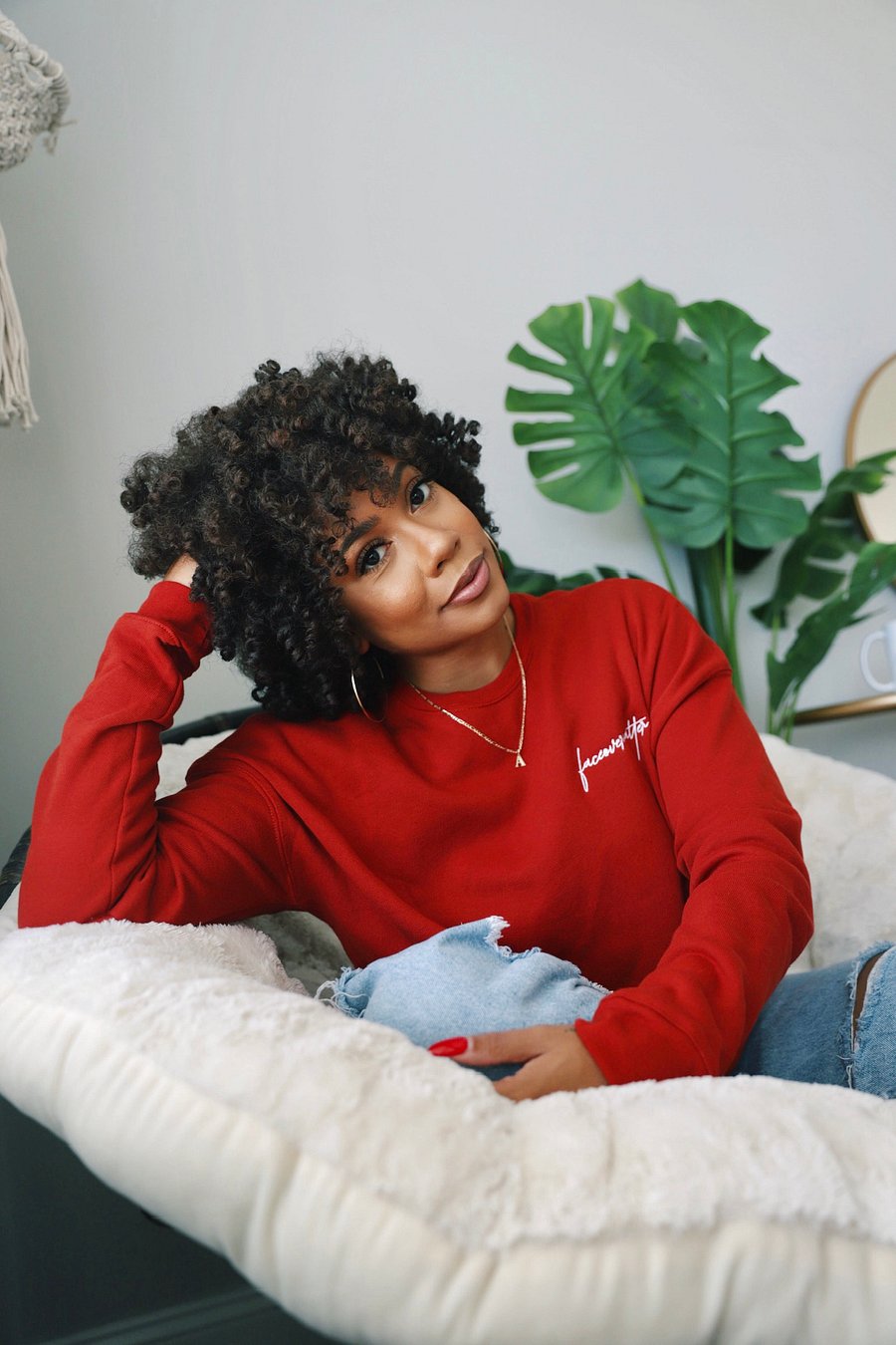 Faceovermatter Cropped Crewneck (Brick) product image (2)