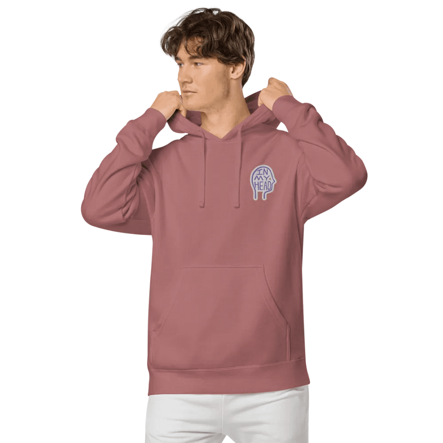 In My Head (L.C. purple bubble design) embroidered pigment hoodie product image (6)