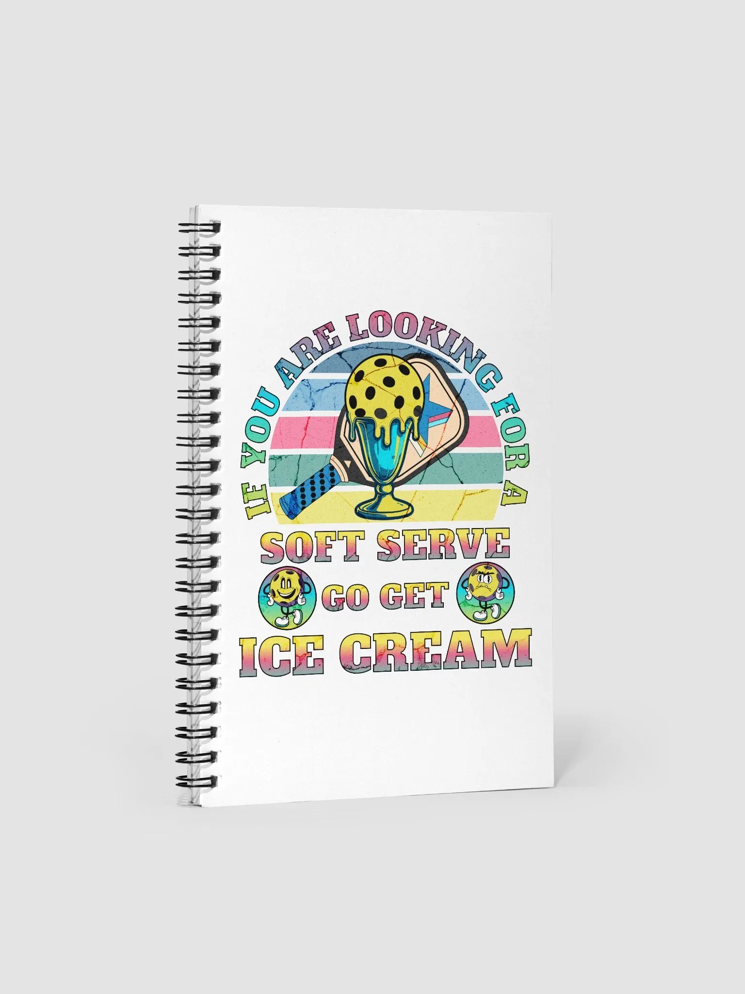 Soft Serve Go Get Ice Cream Pickleball Whimsical Dreams Spiral Notebook product image (1)