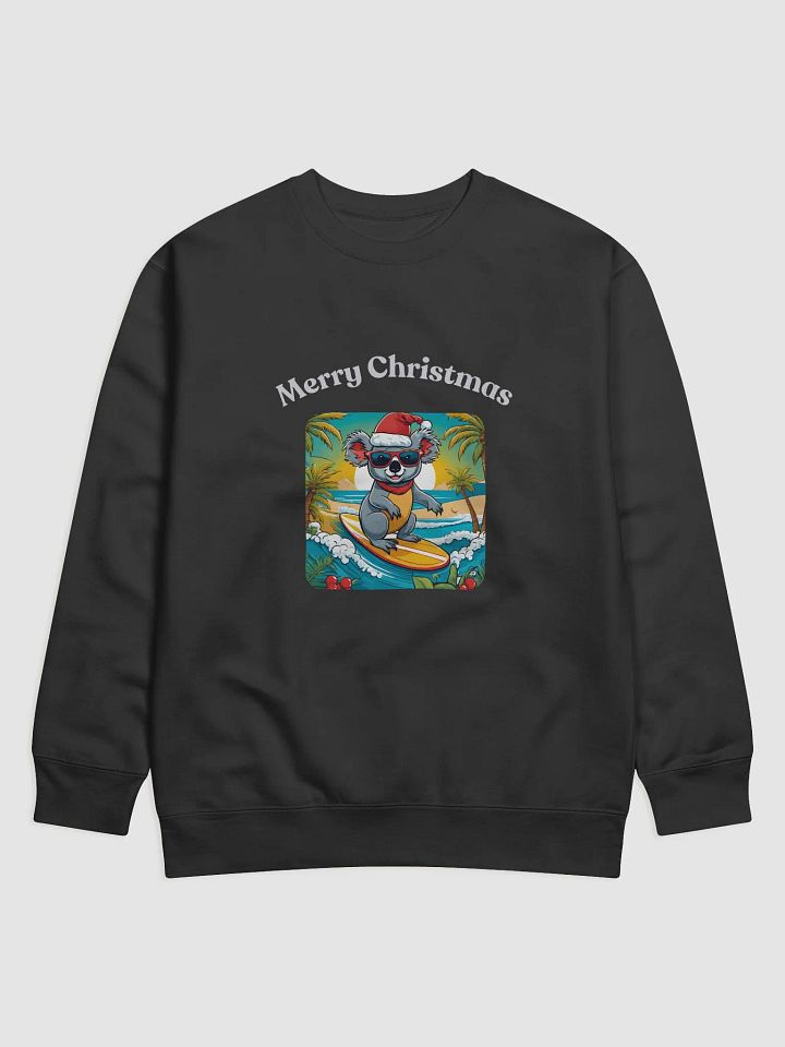 Festive Koala Surf Scene Merry Christmas Sweatshirt - Silver product image (1)