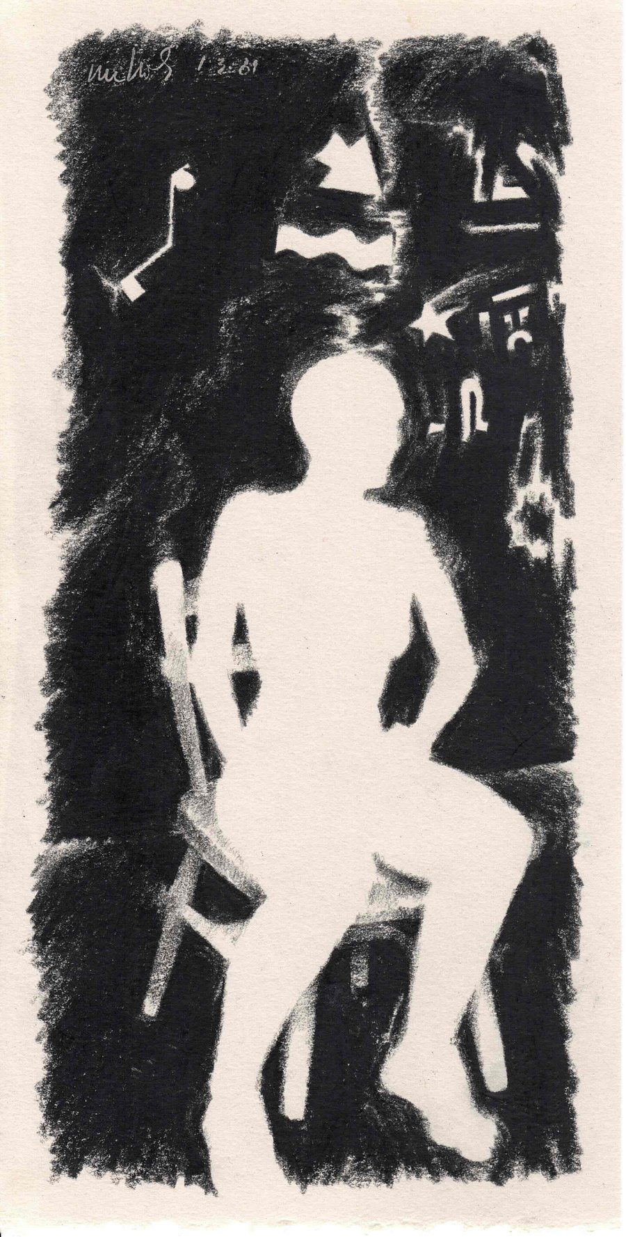 Seated Woman in Black 01.03.89 print product image (1)