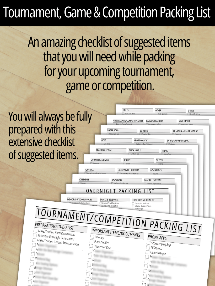 Sports Packing List - Tournaments, Games & Competitions product image (7)