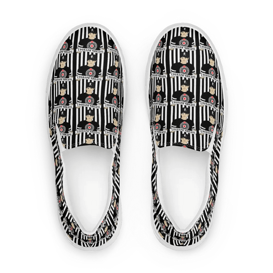 Grobari Čikago KK Partizan Men's Slip-On Canvas Shoes product image (8)