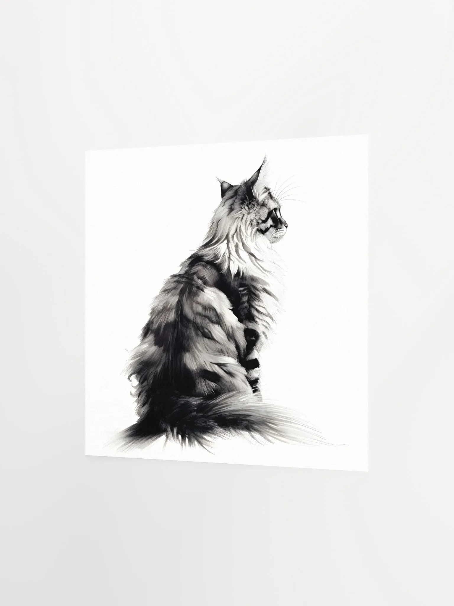 Maine Coon Ink Art Poster Wall Print product image (2)