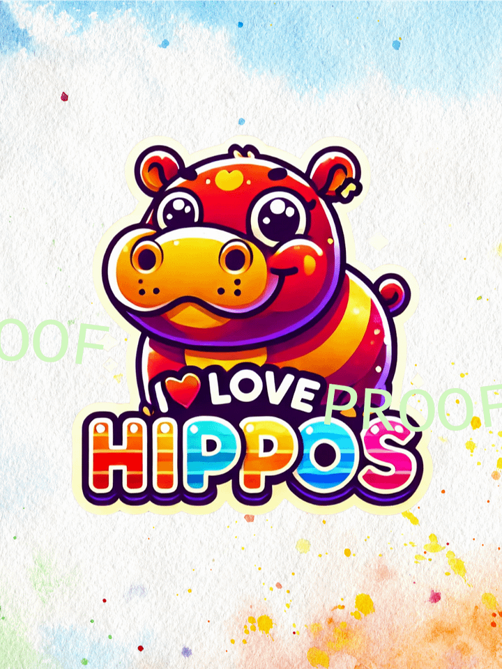 I Love Hippos – Instant Download Graphic Design product image (1)