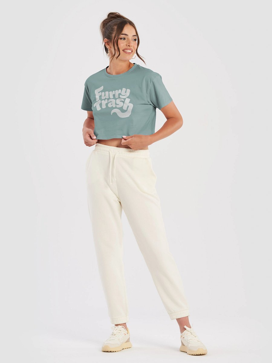Furry Trash Crop Top – Bubble Logo (White Print) product image (5)