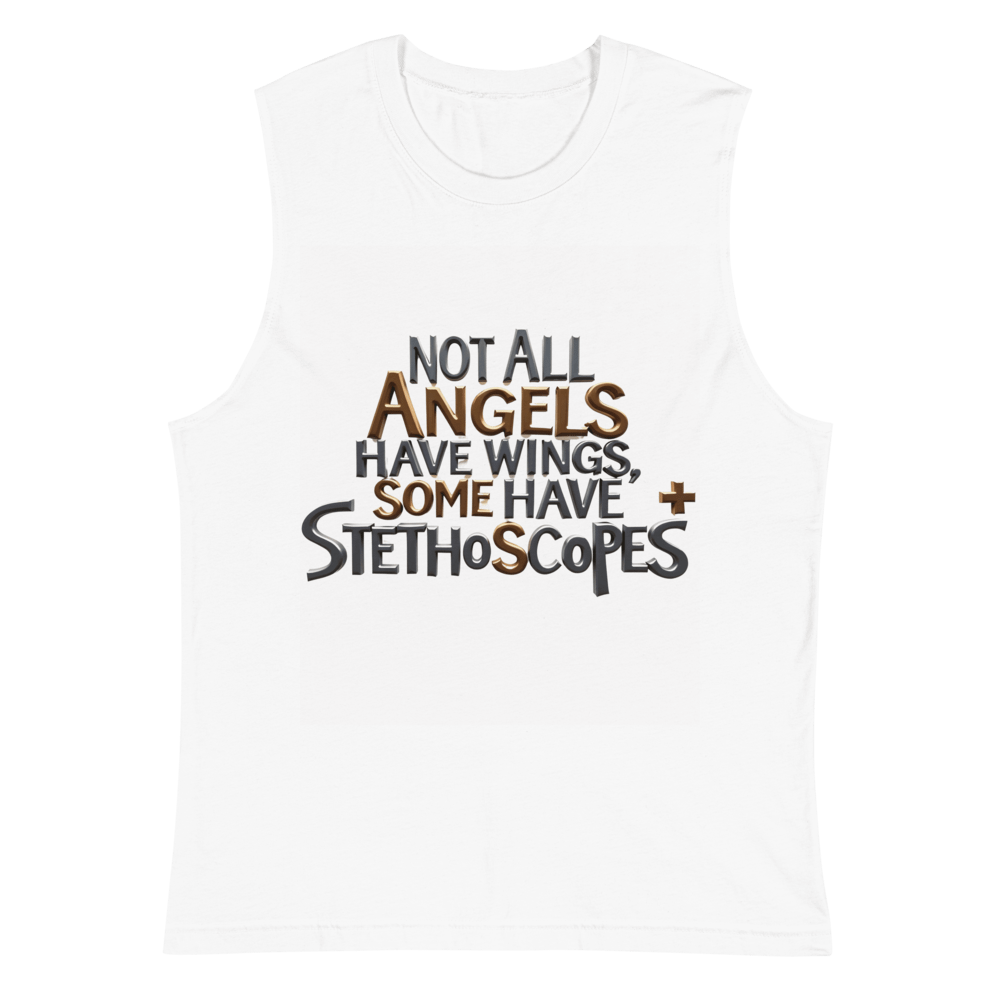 Stethoscope, Angel wings, medical Muscle Tank product image (2)