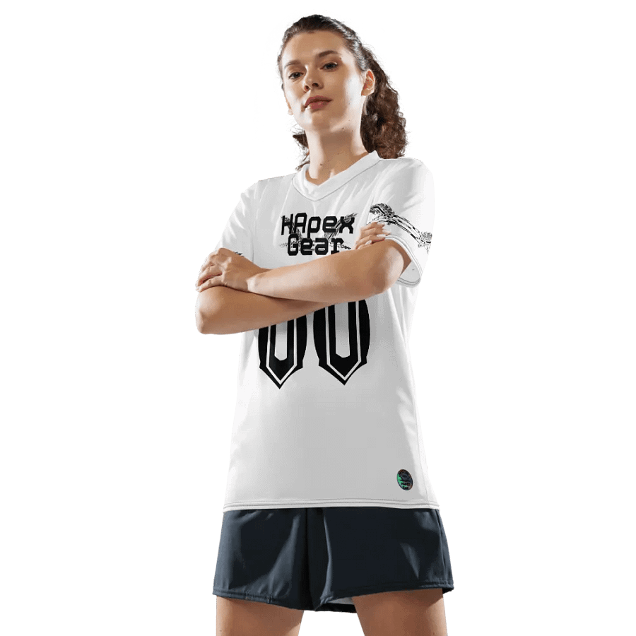 Recycled Unisex Sports Jersey - White - Black HApex Gear Black Logo product image (10)