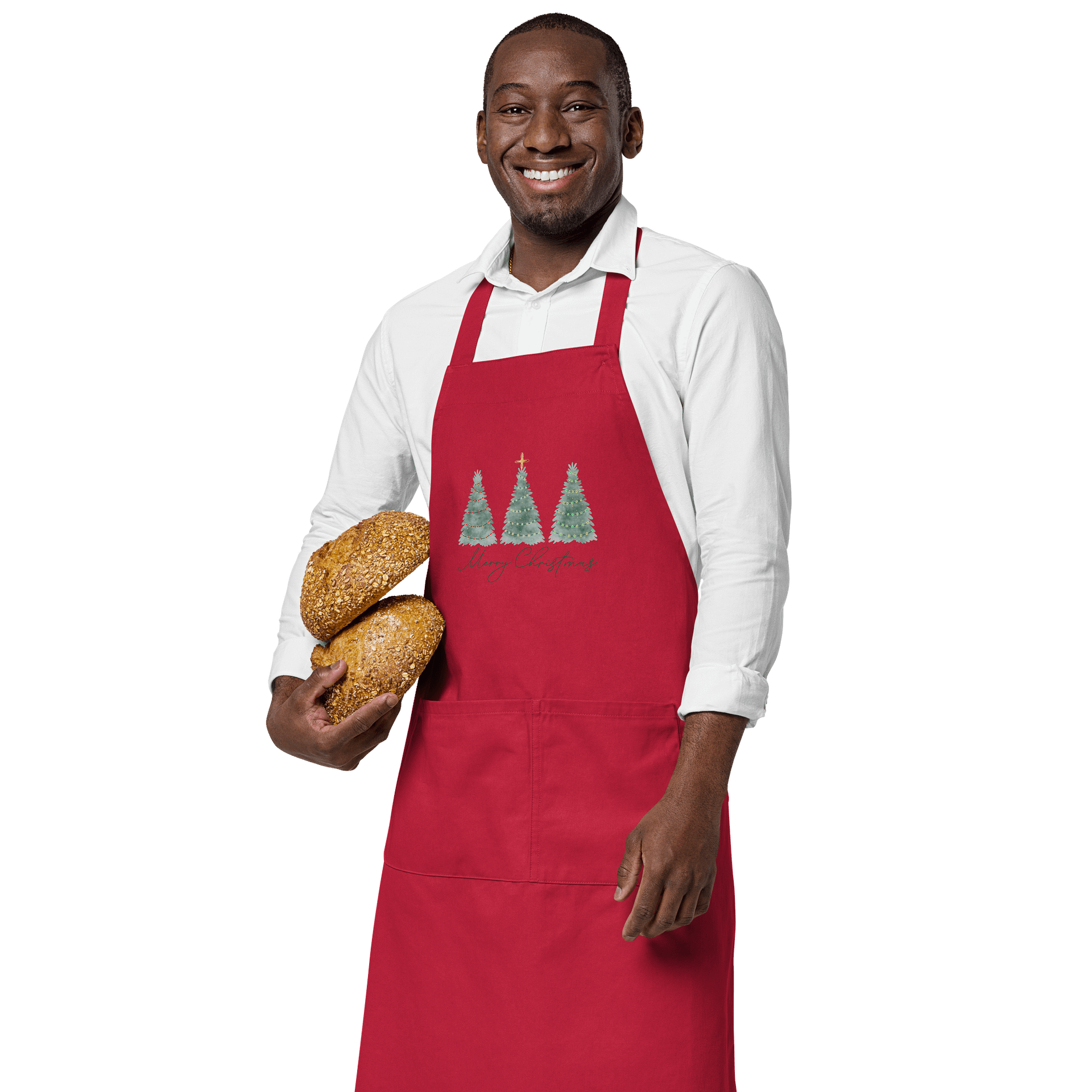 Watercolor Christmas Trees Merry Christmas Apron product image (11)