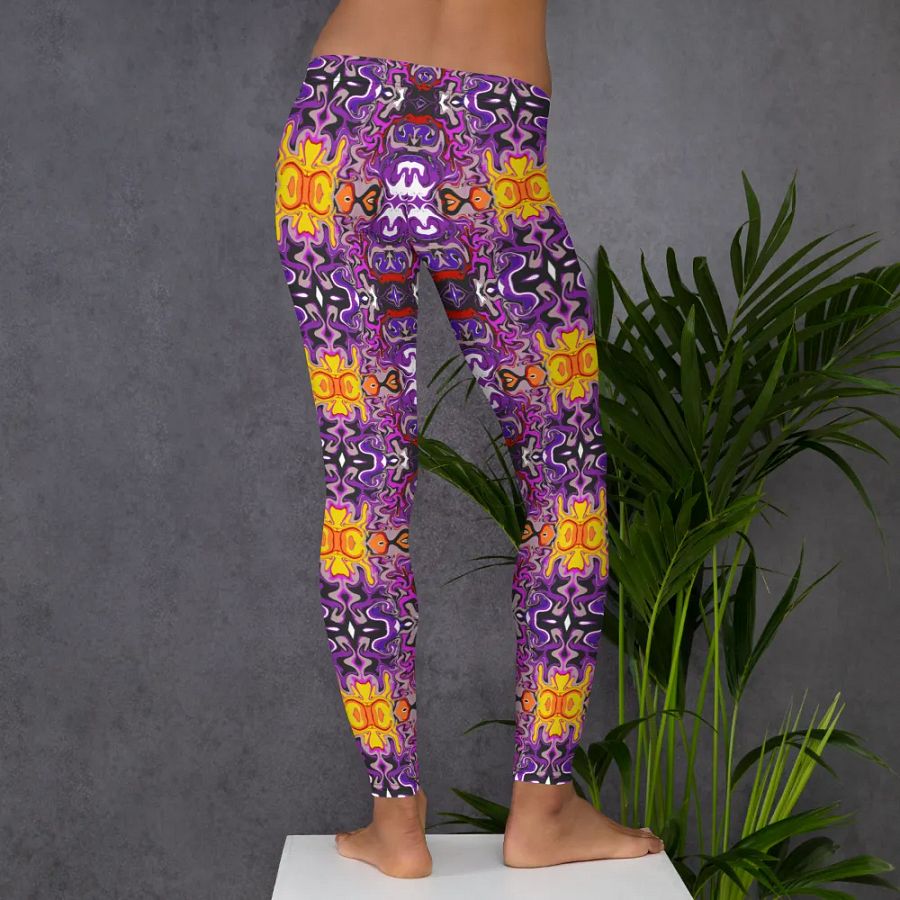 Purple African Inspired Symmetry Design Leggings product image (7)