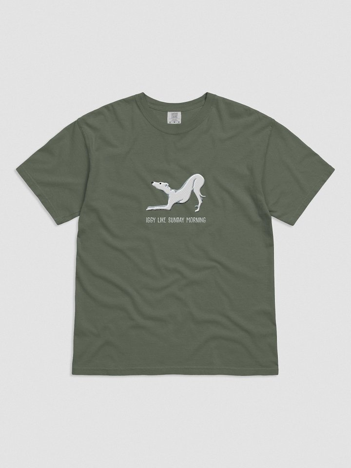Iggy Like Sunday Morning T-Shirt(Embroidered) of an Italian Greyhound(White) product image (31)