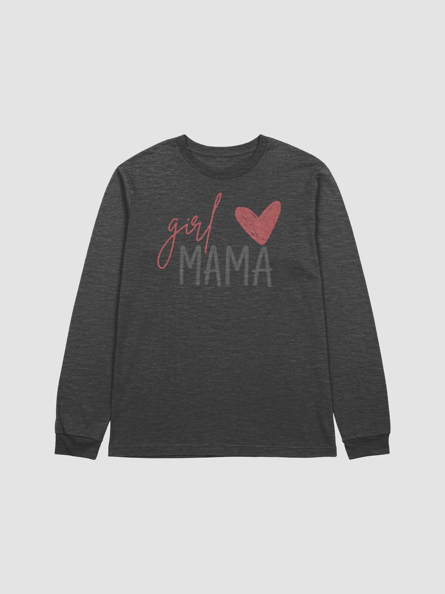 Girl Mama Long Sleeve Shirt | Minimalist Heart Script Mom Tee | Gift for Moms of Girls product image (1)