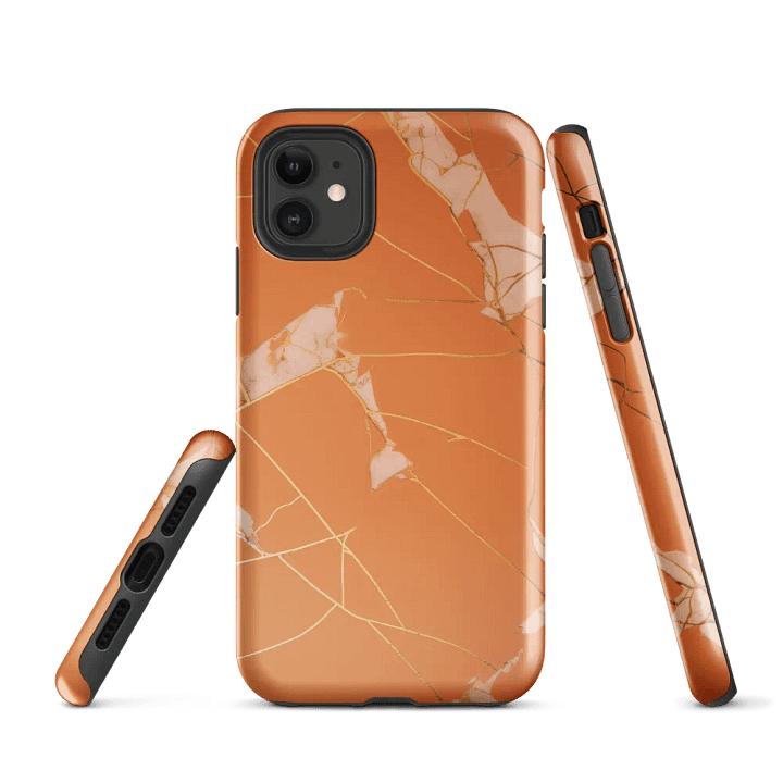 Orange & Gold Kintsugi Tough iPhone Case product image (1)