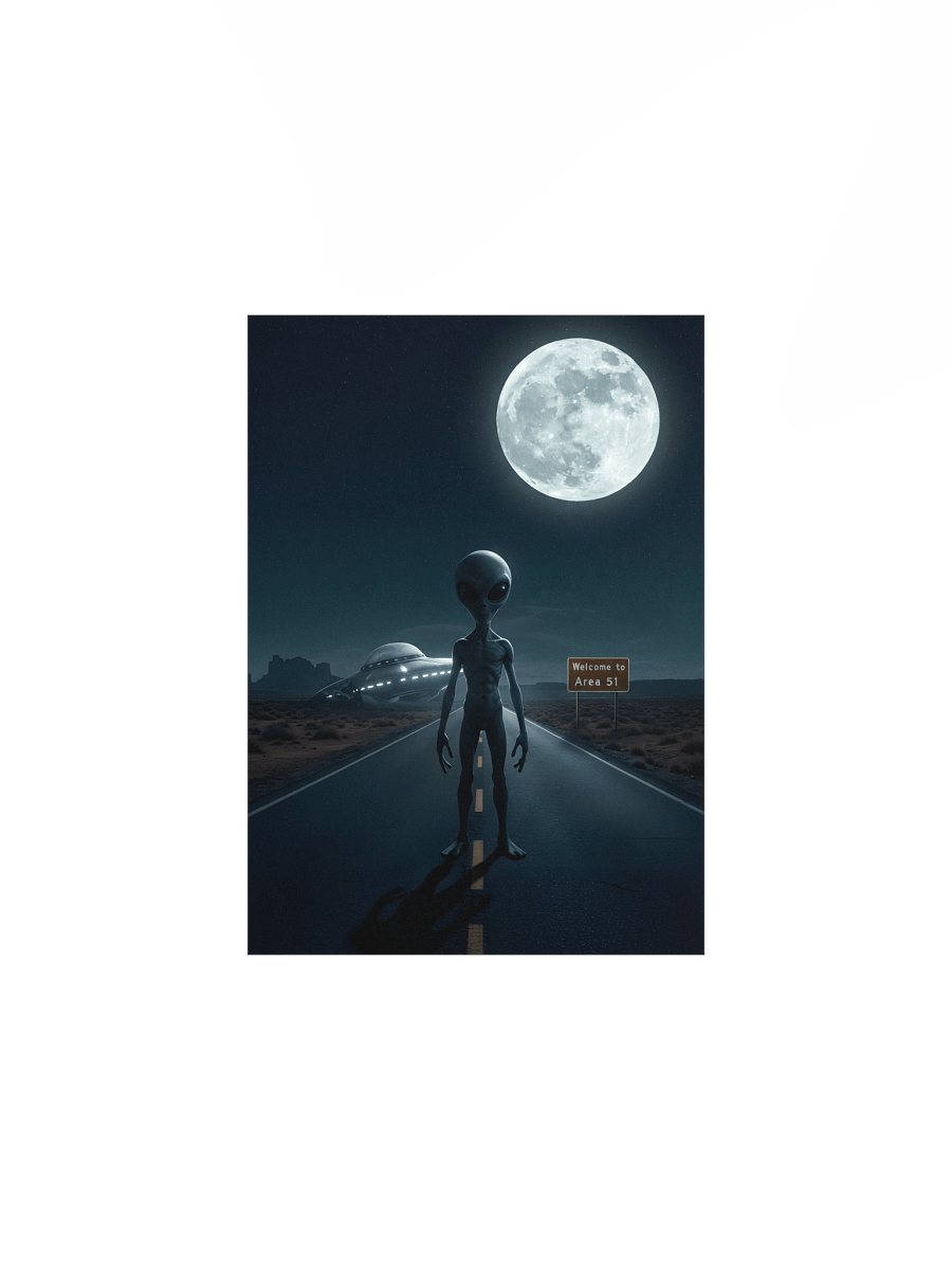 Under the Lunar Glow: The UFO Crash Landing Poster product image (1)
