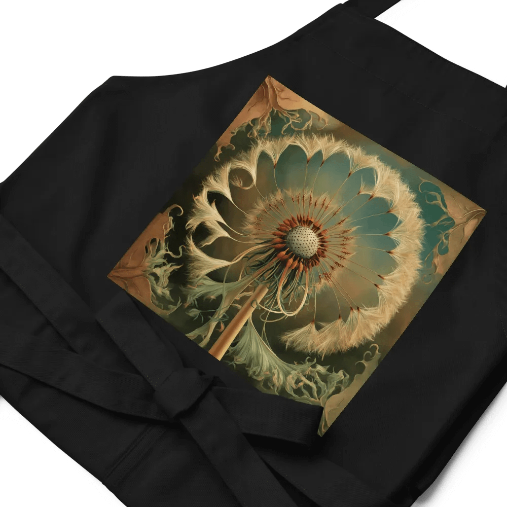 Art Nouveau Dandelion Flower Seed Head In Gold Organic Cotton Apron product image (7)