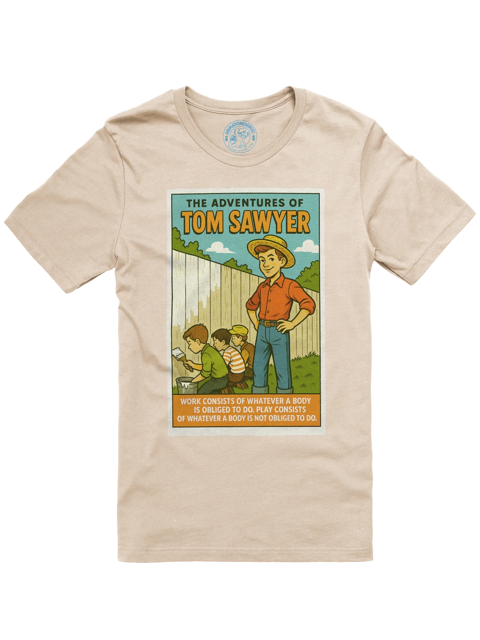 Mark Twain "The Adventures of Tom Sawyer" Hannibal, Missouri Fencing Painting 1950's Retro Concert Tee Fit Unisex T-Shirt product image (61)