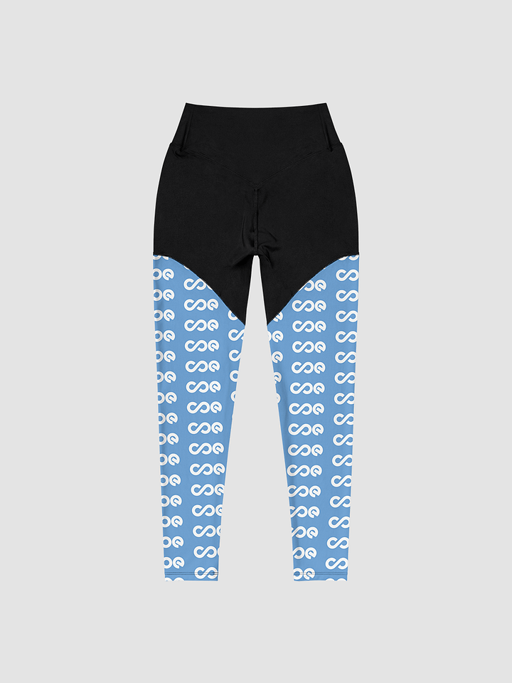 COE Premium Sports Leggings Black & Blue - White Logo product image (2)