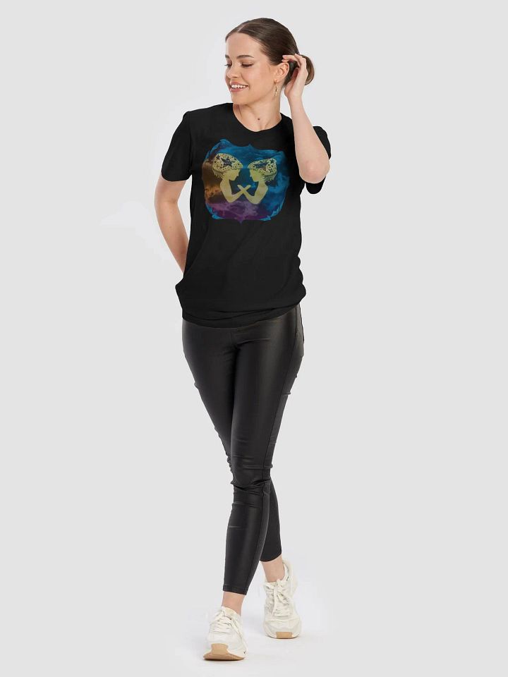 Unisex Gemini Zodiac T-Shirt - Artistic Twin Silhouettes, Celestial Watercolor Design, Astrology Gift product image (1)