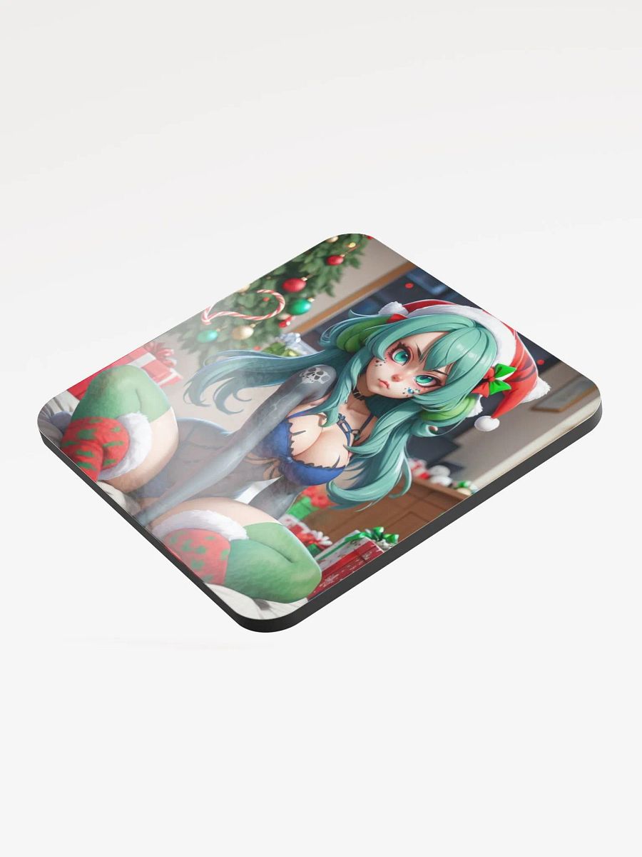 Festive Santa Hat Green Hair Coaster product image (3)
