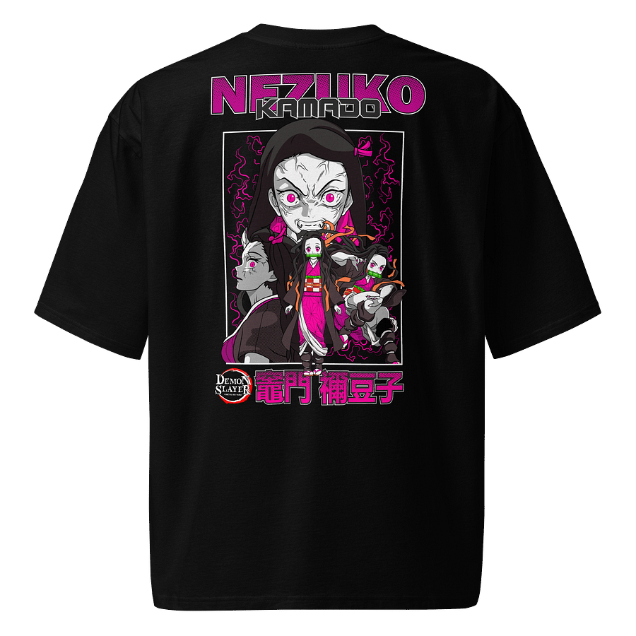 Nezuko Kamado & Demon Slayer Logo Oversized Anime T-Shirt product image (1)