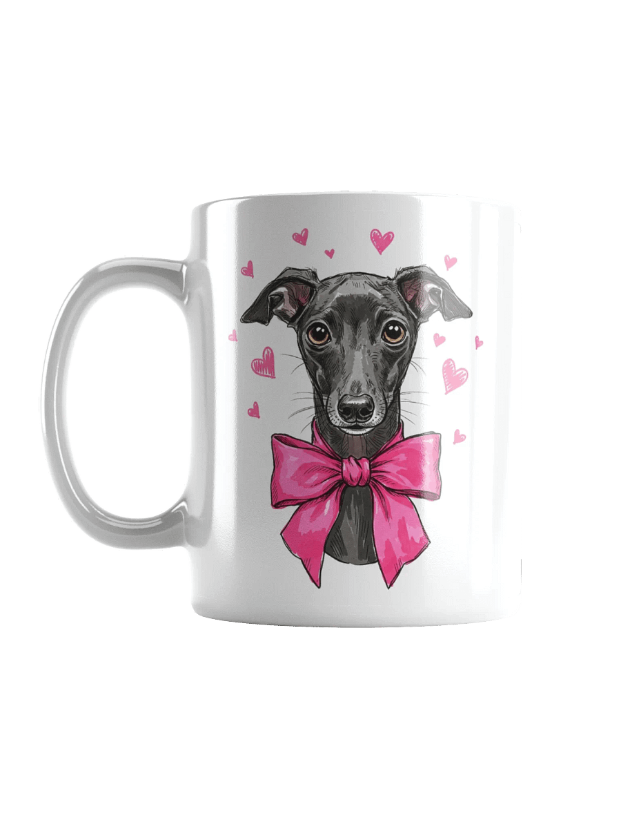 Italian Greyhound With A Pink Bow Sketch-y Art Chic Small Ceramic Mug product image (3)