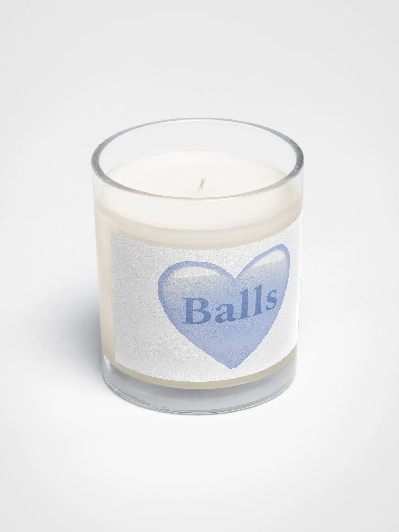 Soy Wax Candle In A Clear Glass Jar that's named balls product image (2)