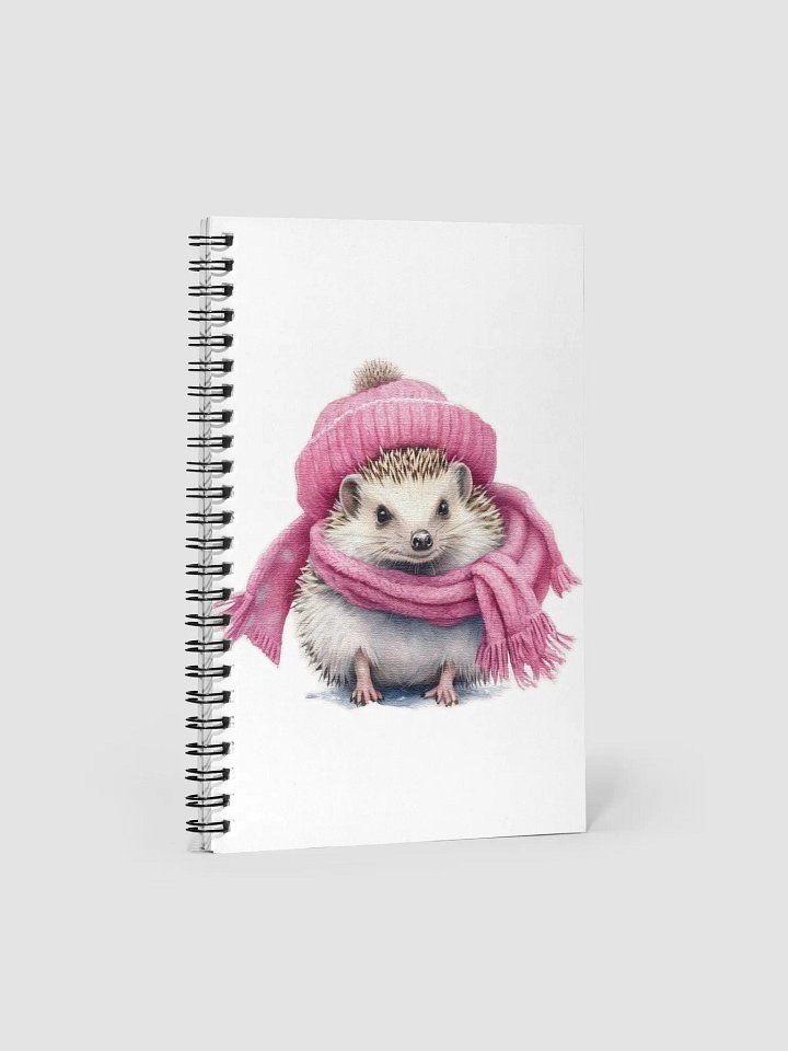 Adorable cute hedgehog wearing a pink hat and scarf product image (1)