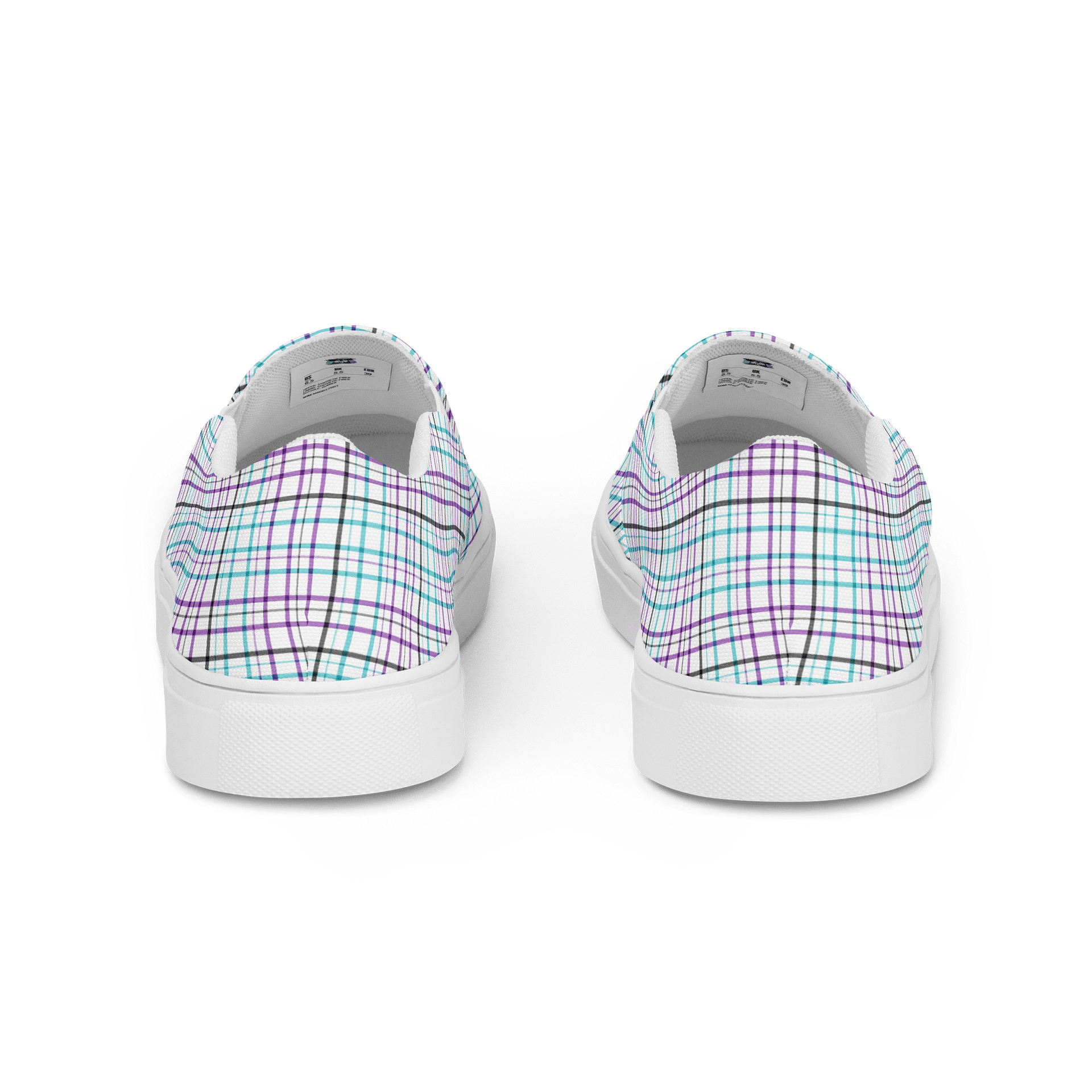 White Plaid Men's Slip-On Shoes product image (4)