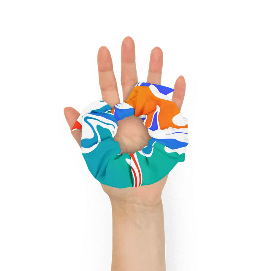 Blue, Orange and white Abstract Art All-Over Print Scrunchie product image (11)
