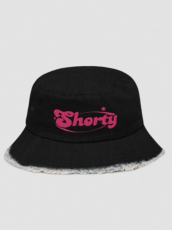 Starry Pink Shorty Distressed Denim Bucket Hat product image (1)
