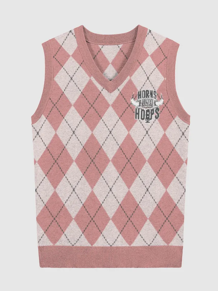Horns Over Hoops Diamond Blush Knitted V-Neck Vest product image (1)