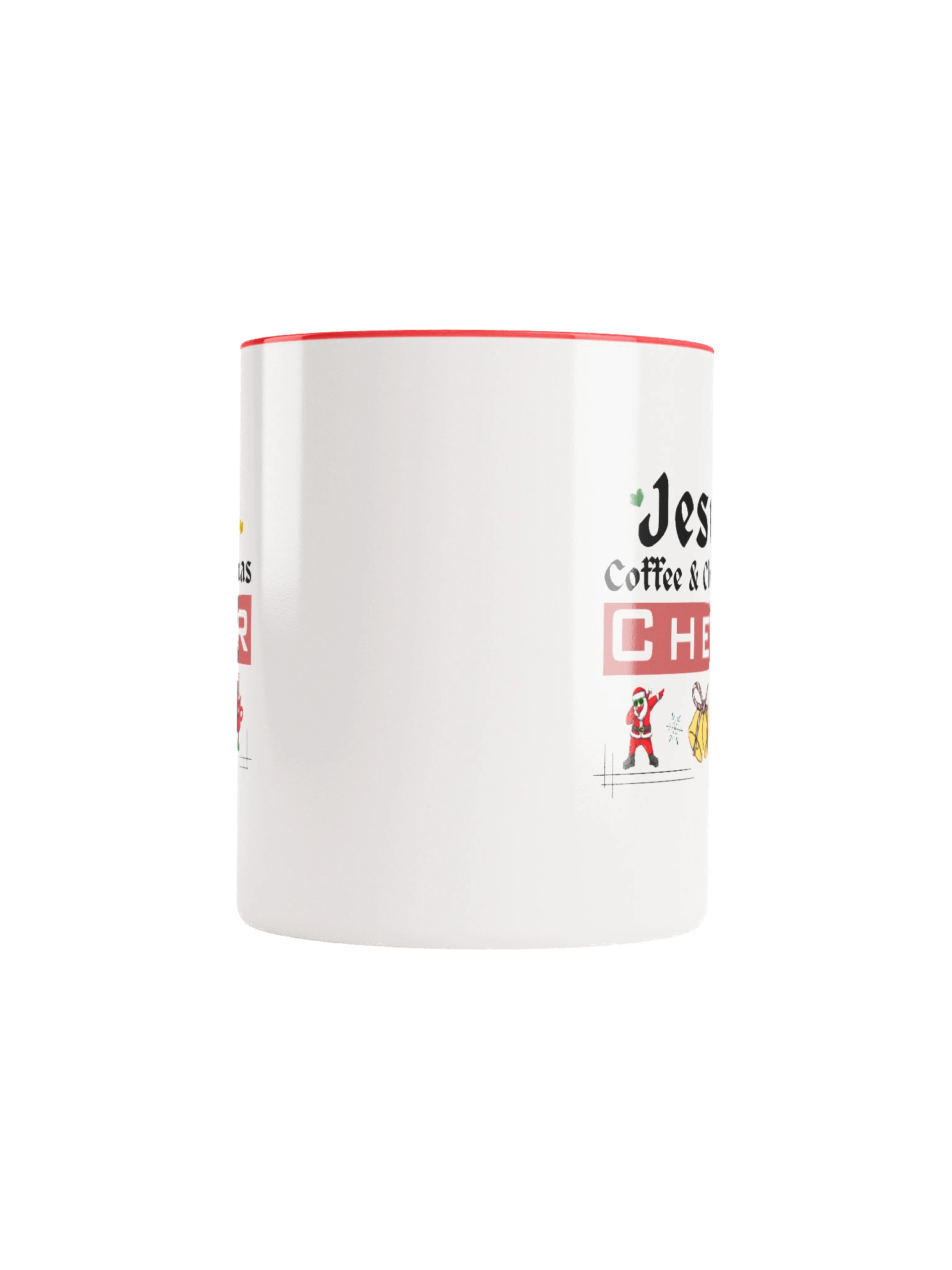 Jesus, Coffee, & Christmas Cheer! Two-Tone Mug | Christian Christmas Mug with Red Accent | Holiday Gift for Believers & Moms product image (8)
