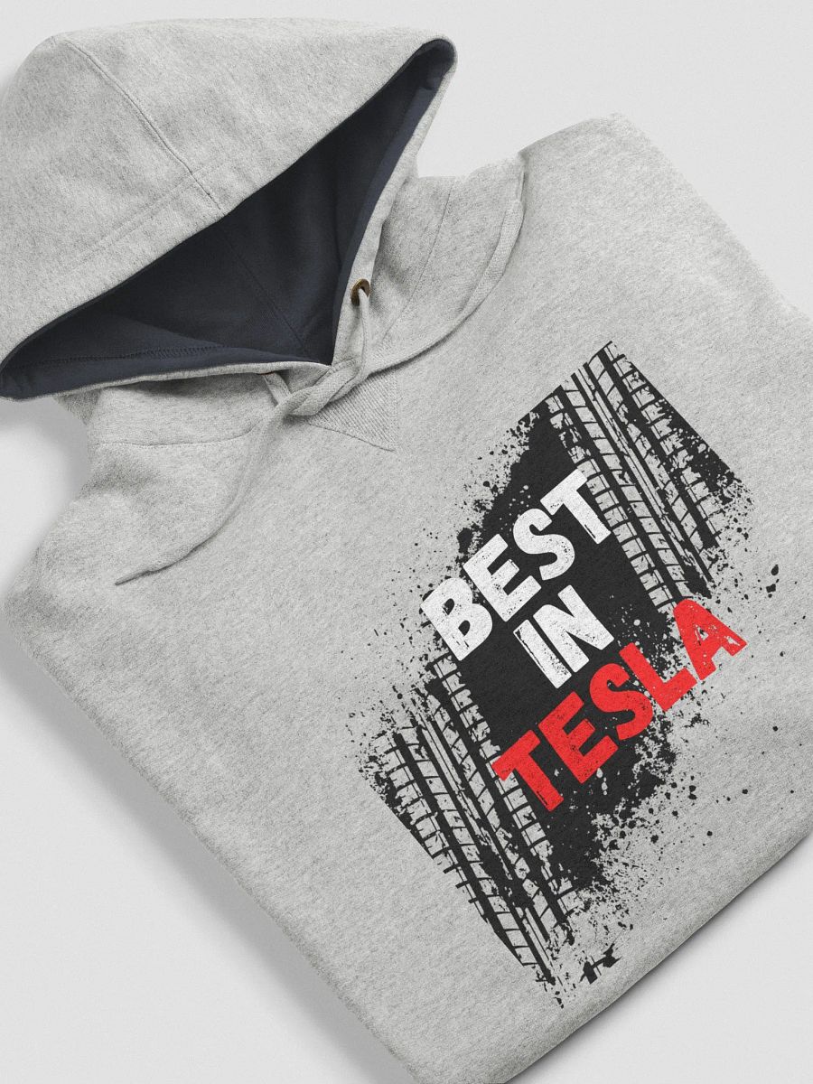BestInTESLA with tire tracks Hoodie - Grey product image (6)