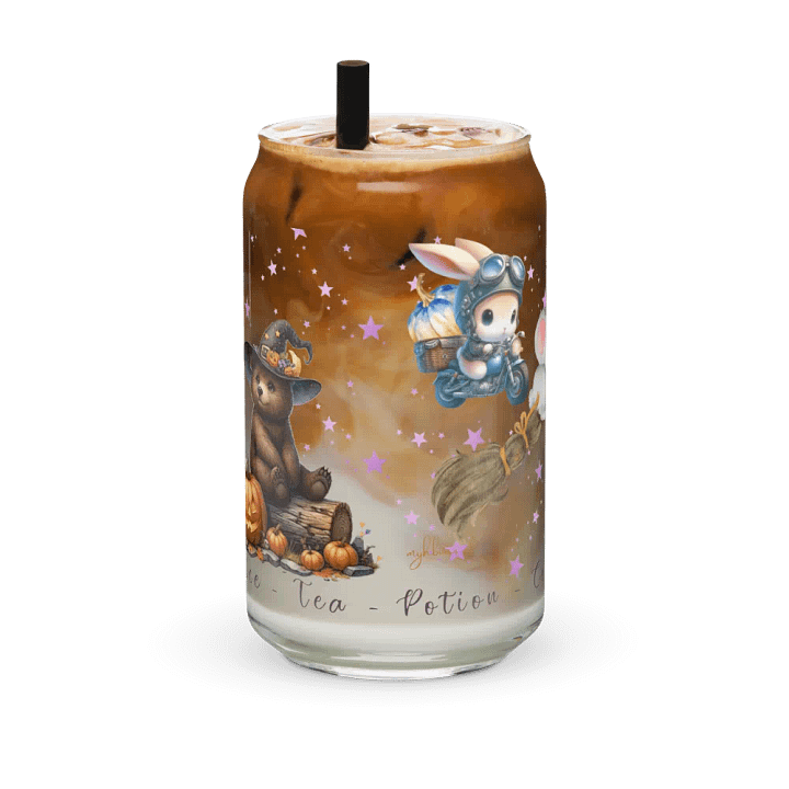 Witches Brew Coven: The Enchanted Gathering Glass Can Tumbler | 16oz | Optional Bamboo Lid & Straw product image (1)