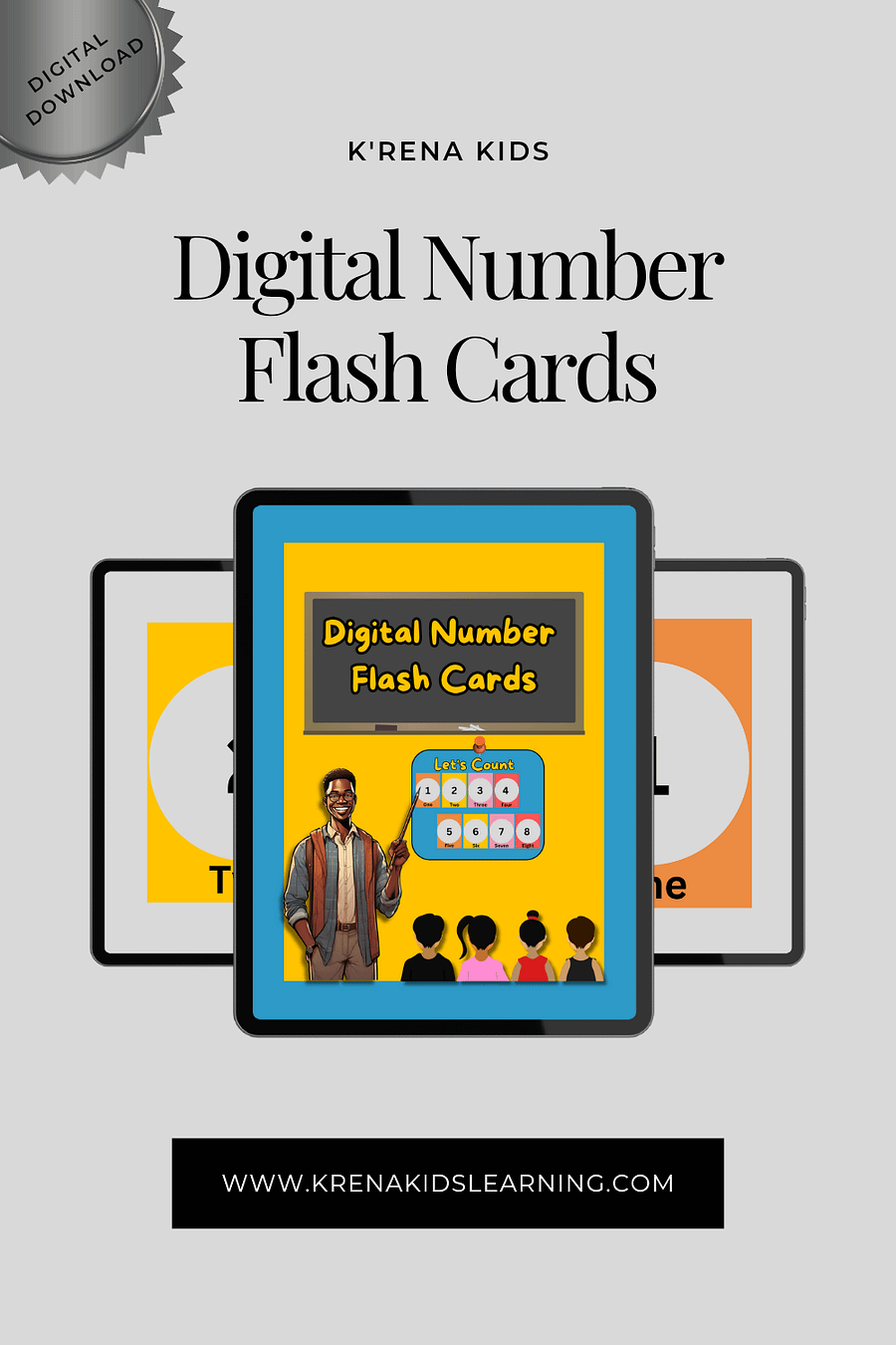Digital Number Flash Cards product image (1)