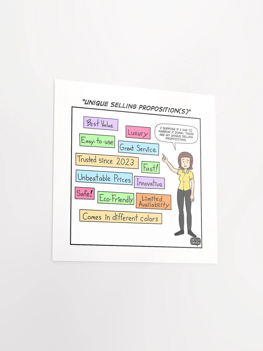 "Unique selling proposition(s)" poster (10″×10″) product image (3)