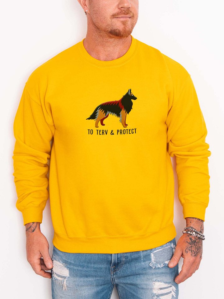 To Terv & Protect Sweatshirt (Embroidered) of a Belgian Tervuren(Tan & Black) product image (2)