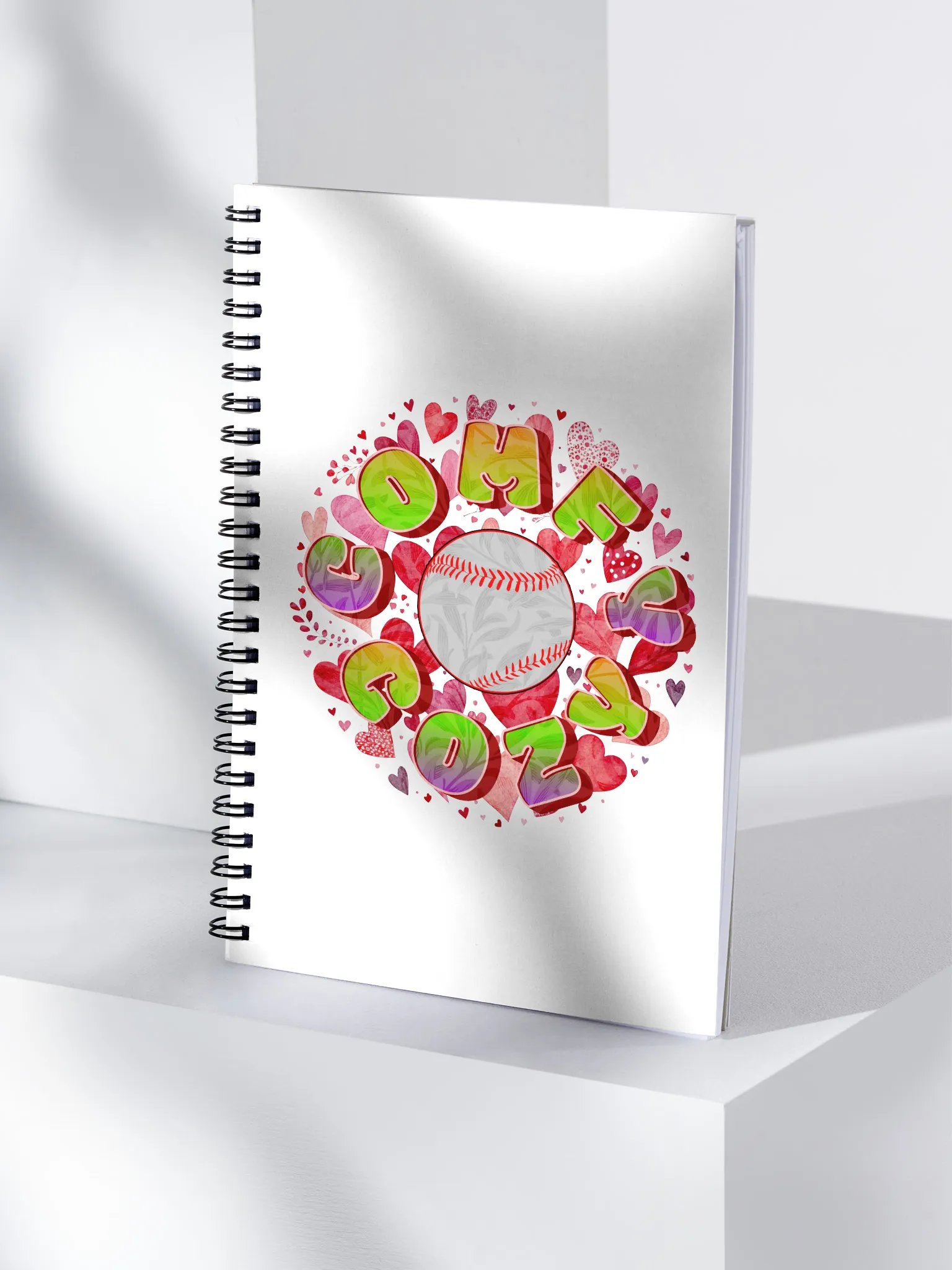 Comfy Cozy Baseball Heartfelt Invitation Spiral Notebook product image (1)