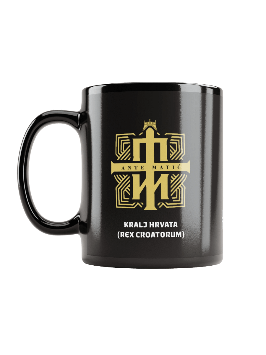 Royal Croatian Emblem Black Glossy Mug Ante Matić Rex croatorum product image (6)