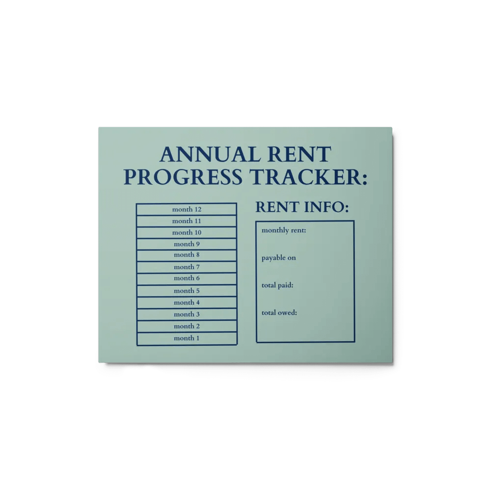 HIGHFALUTIN ANNUAL RENT TRACKER (navy design 3) product image (1)