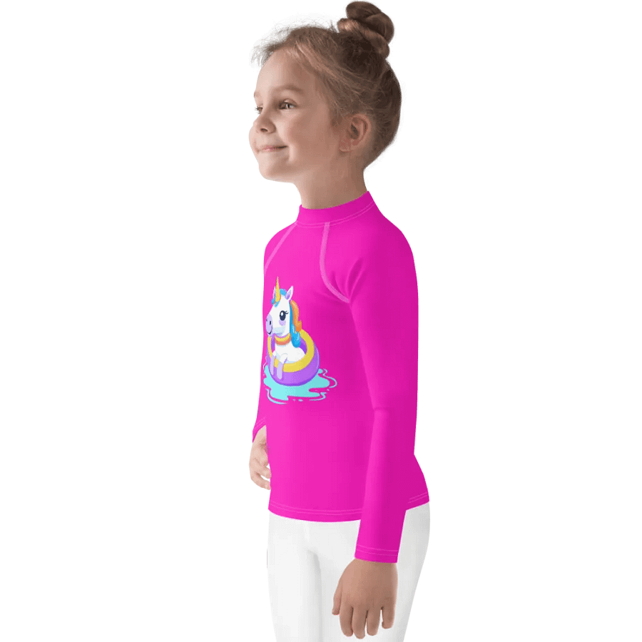 Magical Unicorn Pool Float Kids Rash Guard product image (3)