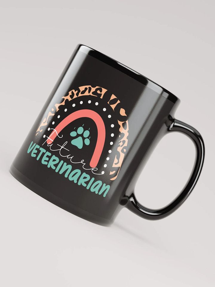 "Future veterinarian-Rainbow" black glossy mug product image (2)