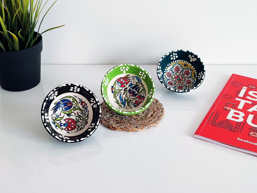 Ceramic set of 3 snack bowls, small — handmade pottery product image (4)