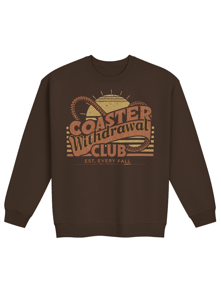 Coaster Withdrawal Club – Est. Every Fall Sweatshirt - For Roller Coaster Fans Who Feel the Off-Season Blues product image (1)