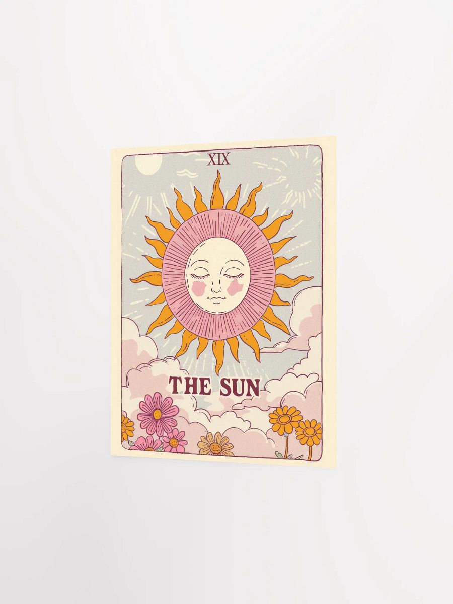The Sun Tarot Card in Pastel Colors Retro Art Print product image (28)