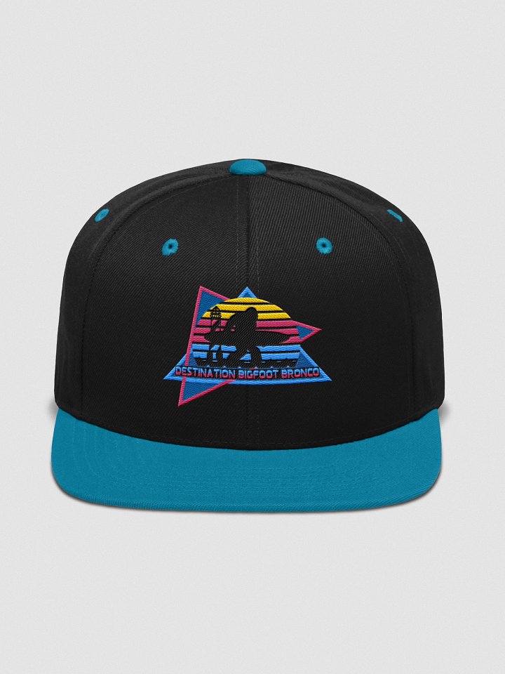 Retro-Inspired Black & Teal Wool Blend Snapback product image (1)