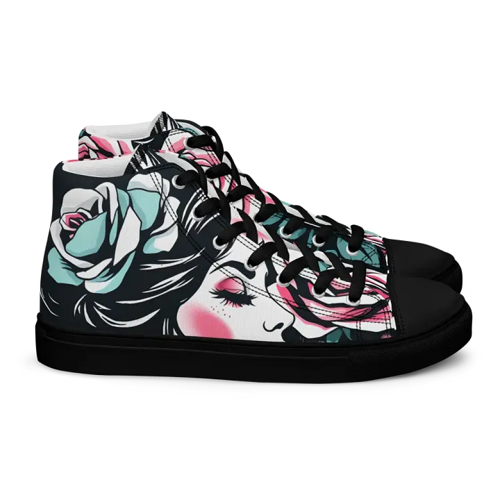 Romantic Roses Women's High Top Canvas Shoes product image (2)